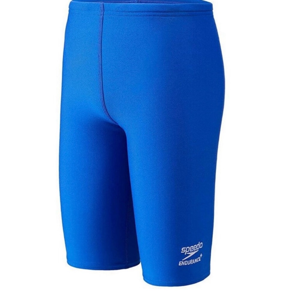 NWT Speedo Youth Endurance+ Solid Jammer Swim Shorts Blue Size 24